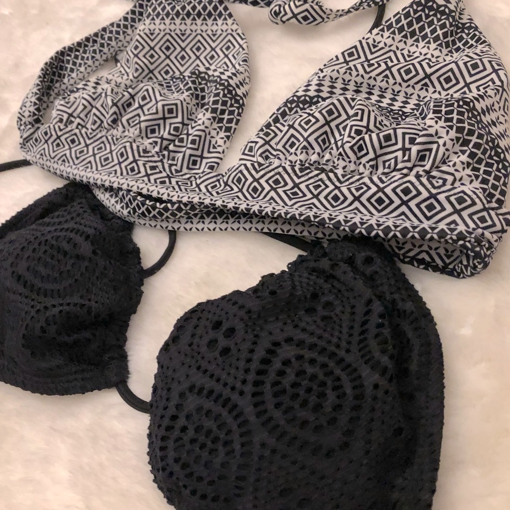 🌸PINK🌸2 TRIANGLE BIKINI TOPS🌸SZ L🌸NWOT🌸N-B